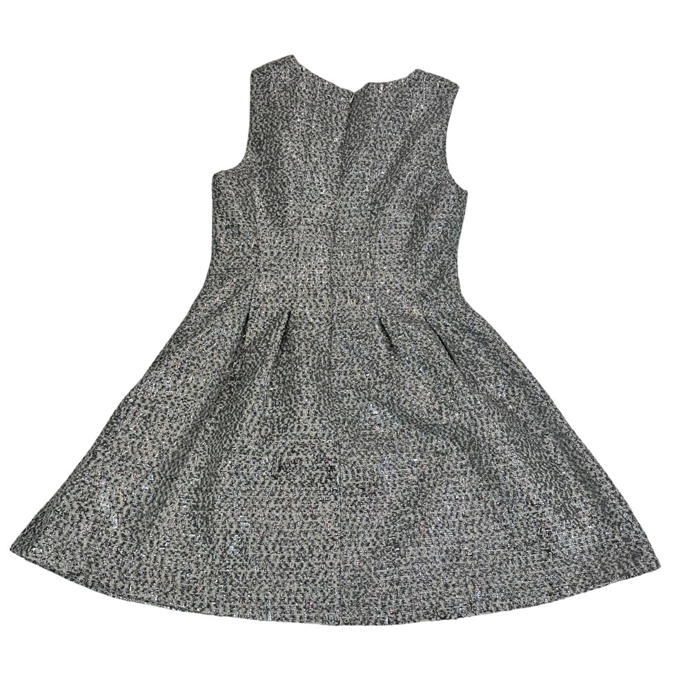J.O.A Metallic Tweed Fit‎ and Flare Dress Sleeveless Pleated Women's - S